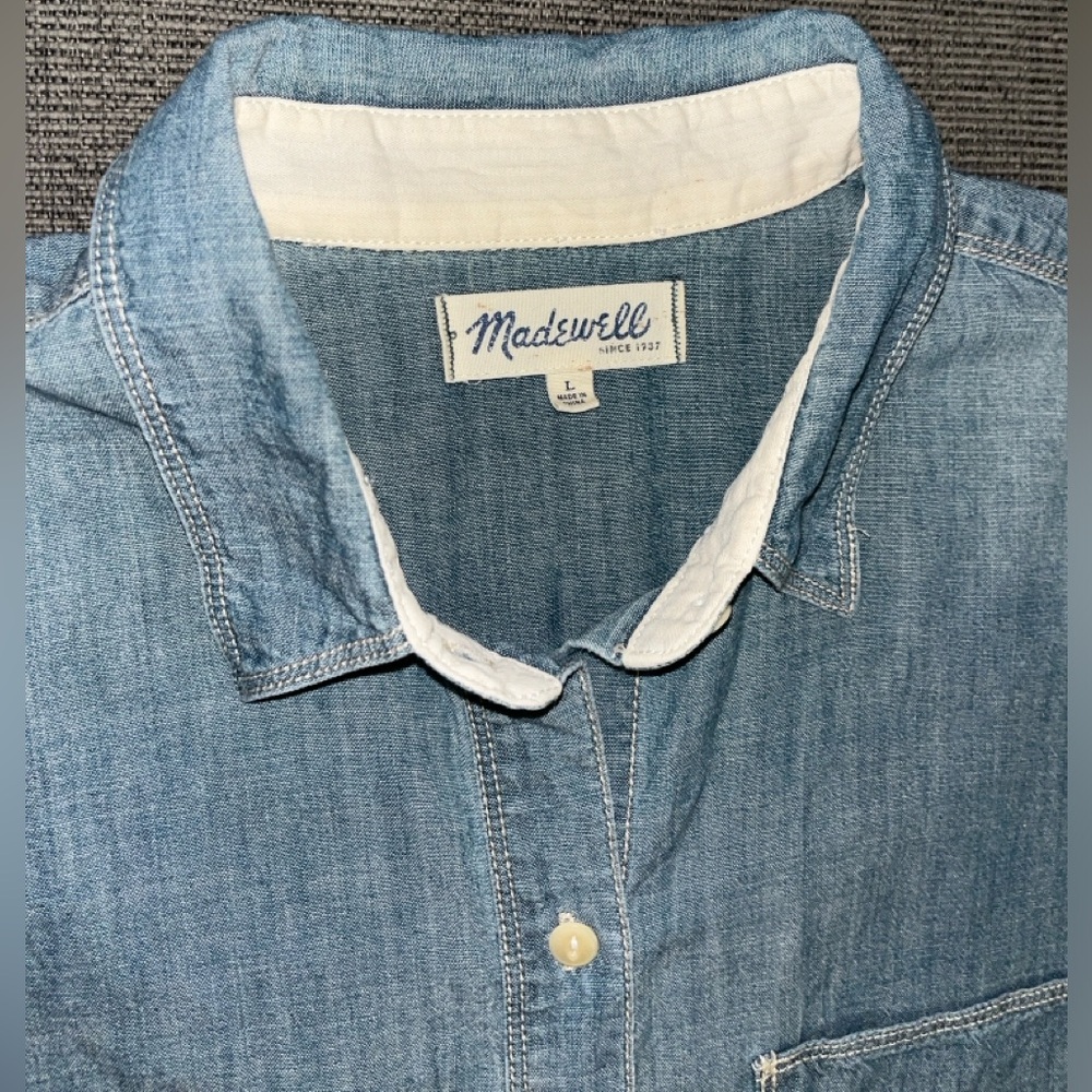 Madewell Light Blue Denim Shirt - Picture 3 of 6